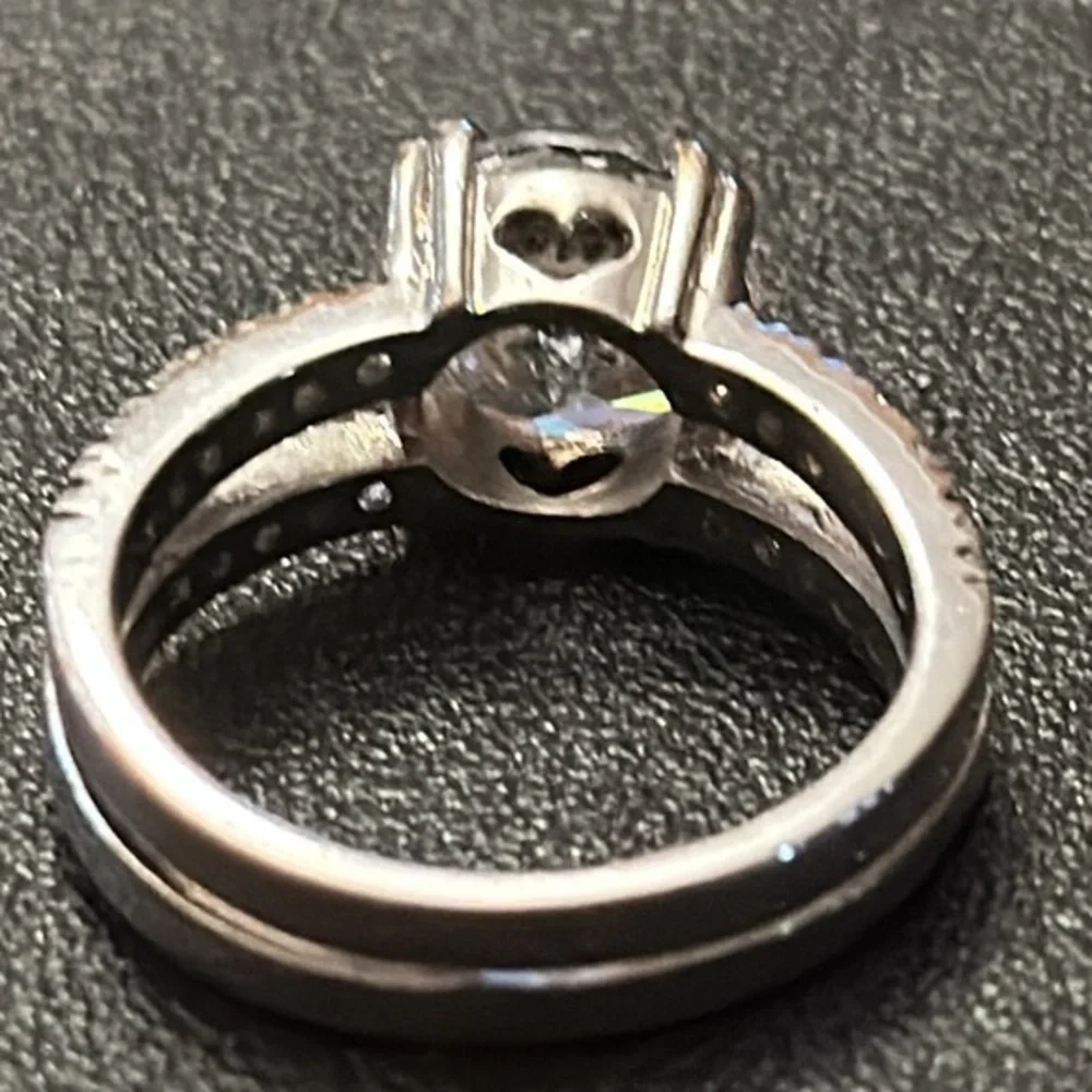 Round Turmaline With Rhodium Plated Silver-Tone Size 8.5 Ring